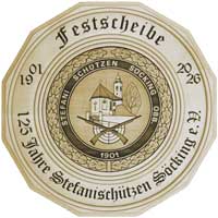Festscheibe zum 125-jährigen Jubiläum der Stefanischützen Söcking