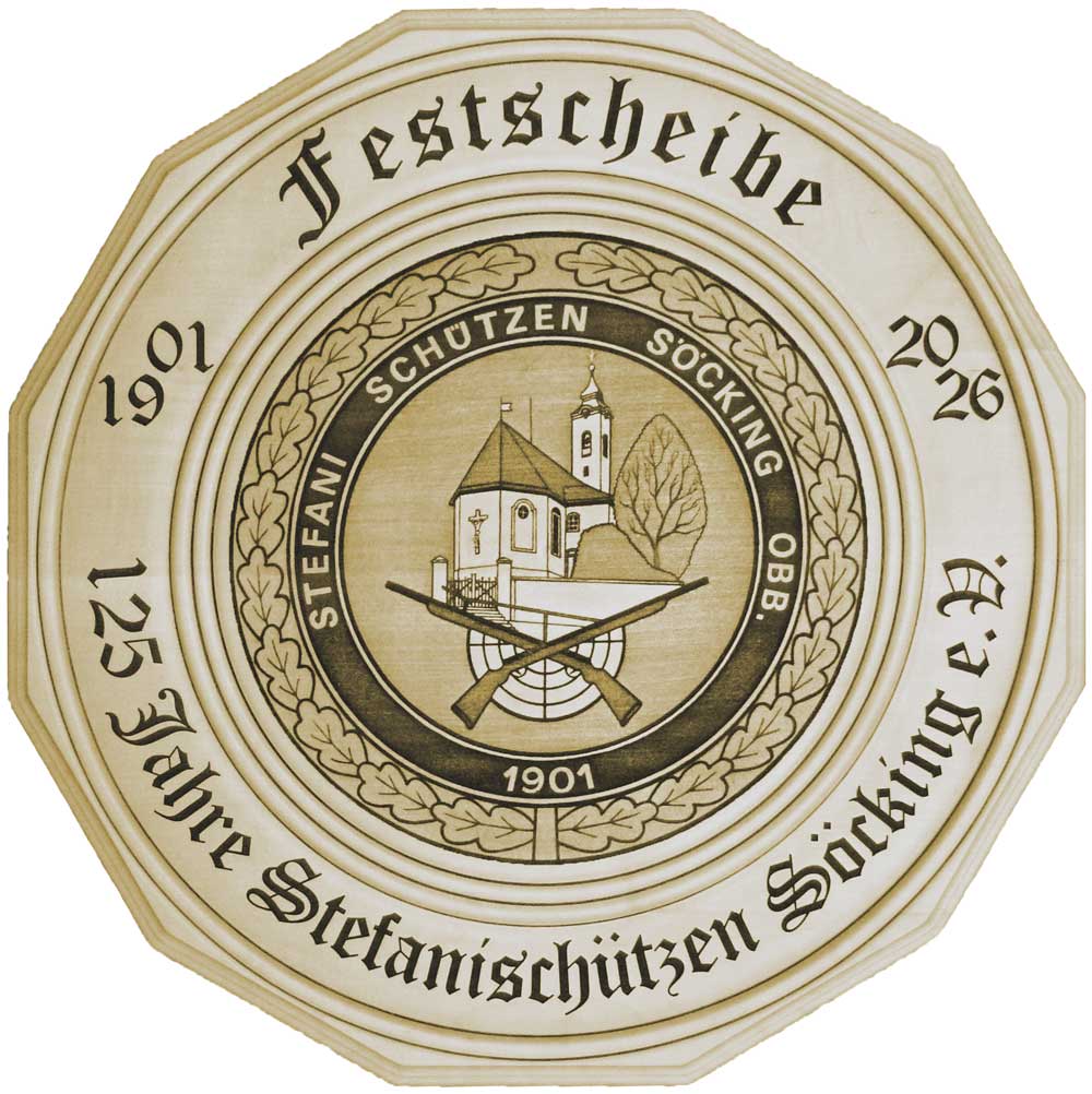 Festscheibe zum 125-jährigen Jubiläum der Stefanischützen Söcking
