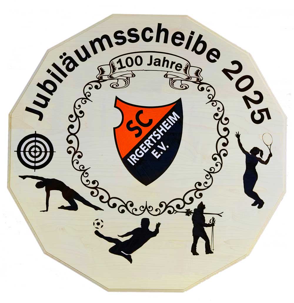 Jubiläumsscheibe „100 Jahre SC Irgertsheim e.V.“