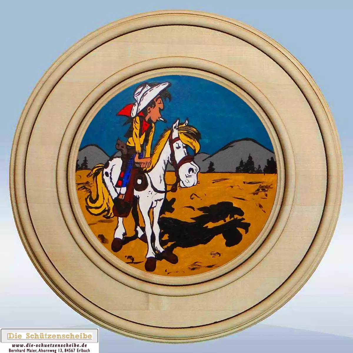 Schützenscheibe mit einem Comic: 'Lucky Luke' Schützenscheibe mit einem Comic: 'Lucky Luke'