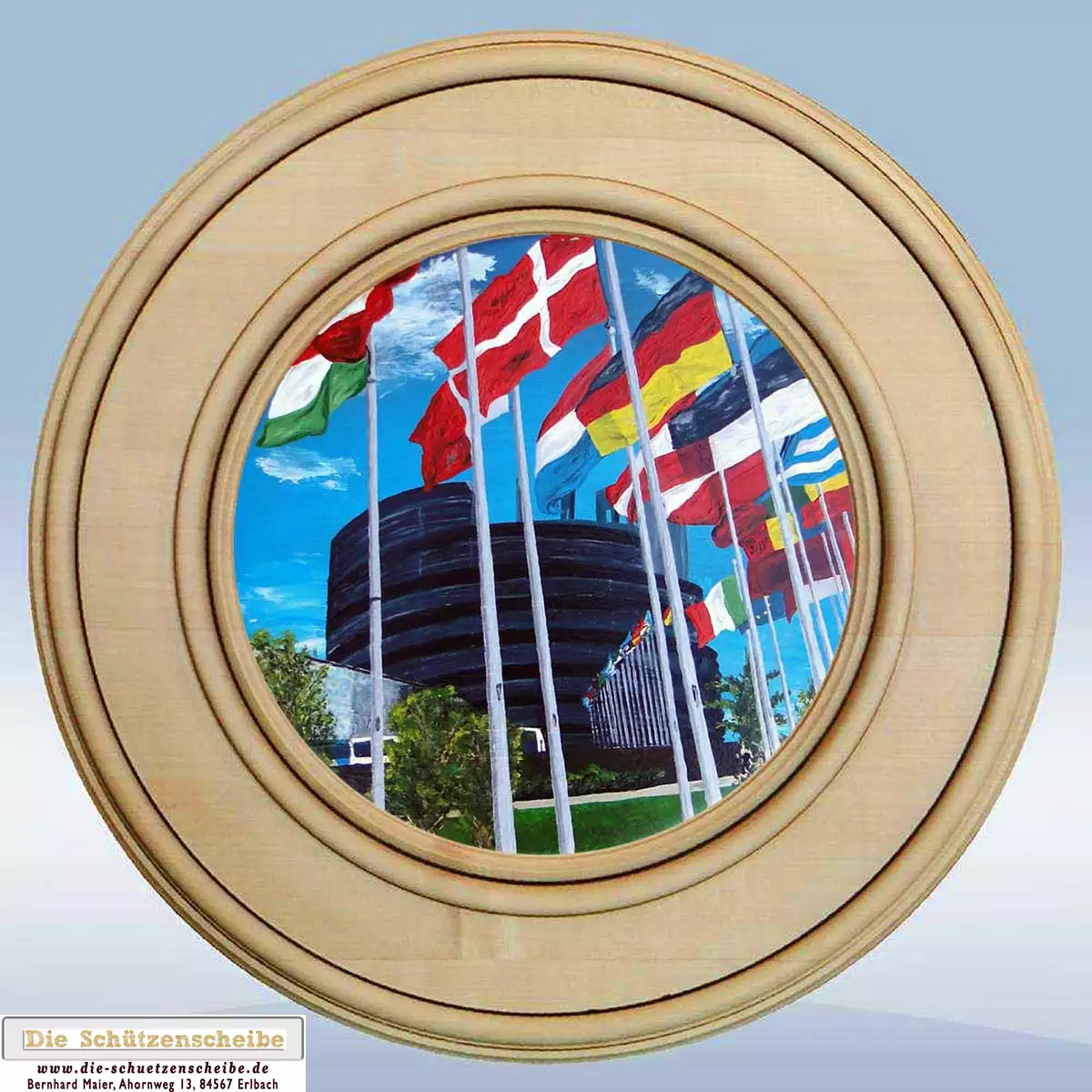 Schützenscheibe mit dem EU Parlament Schützenscheibe mit dem EU Parlament