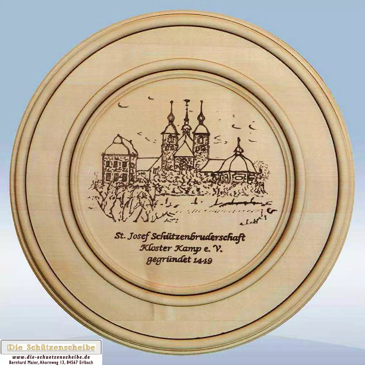 Schützenscheibe mit dem Kloster Kamp Schützenscheibe mit dem Kloster Kamp
