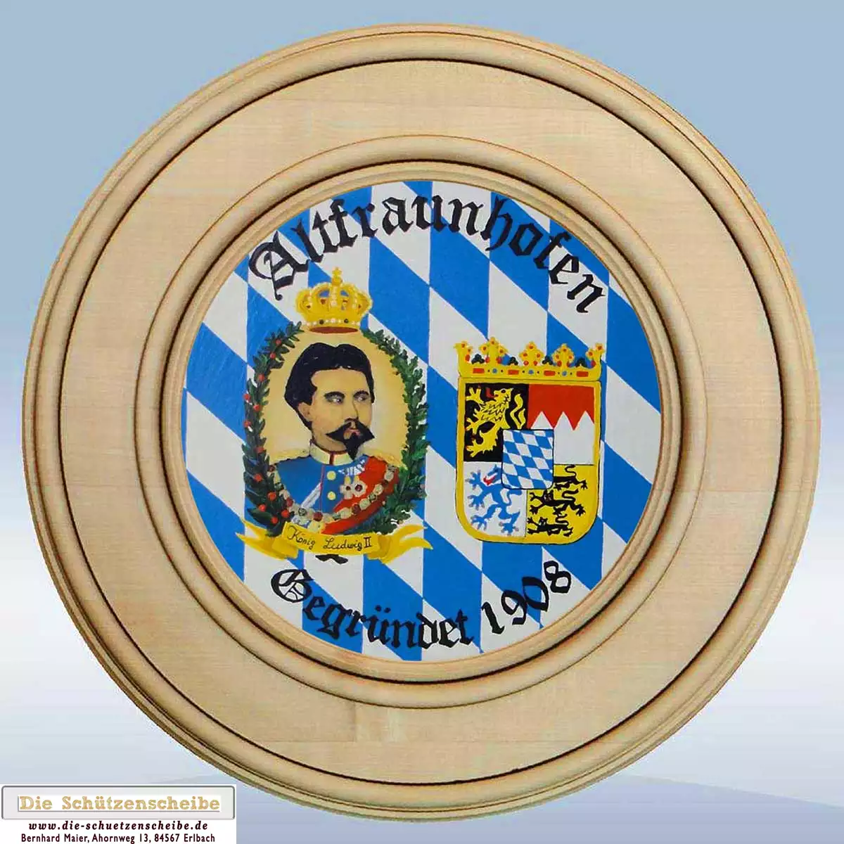 Schützenscheibe zu Ehren König Ludwigs II. Schützenscheibe zu Ehren König Ludwigs II.