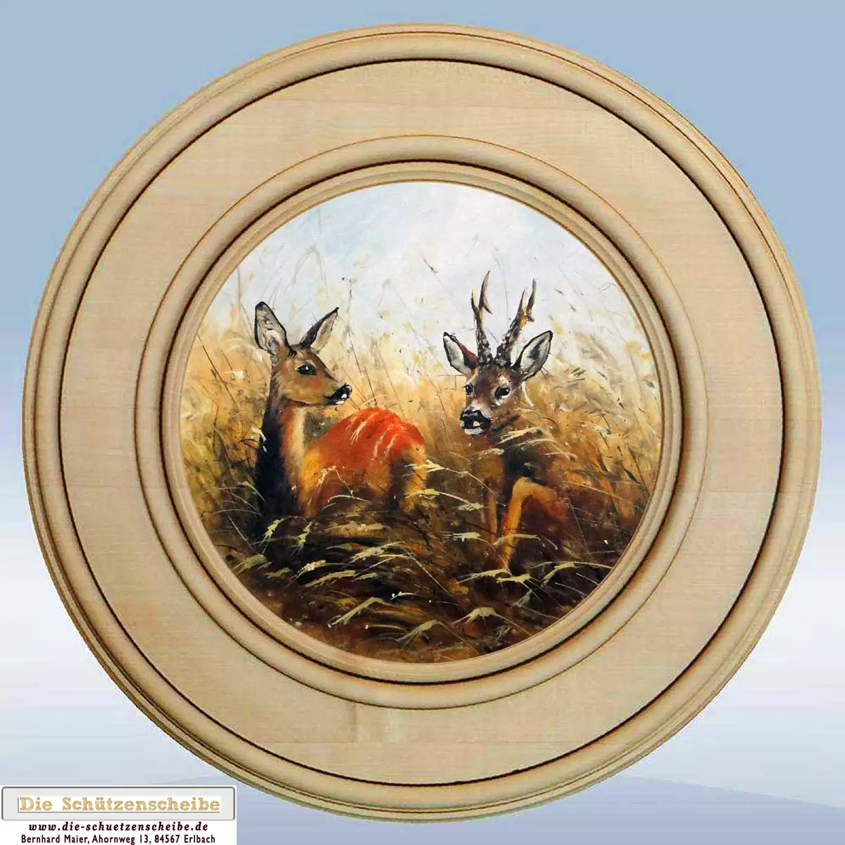 Schützenscheibe mit Rehe auf einer Lichtung Schützenscheibe mit Rehe auf einer Lichtung