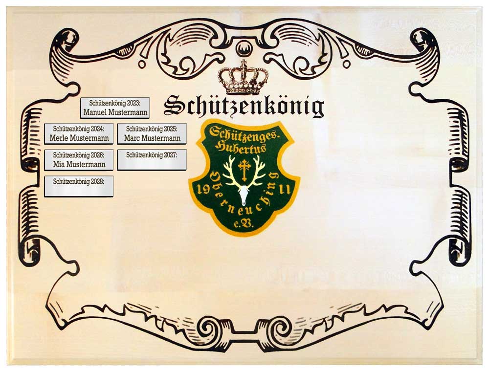 In edlem Ahorn – Schützenkönige vergangener Jahre